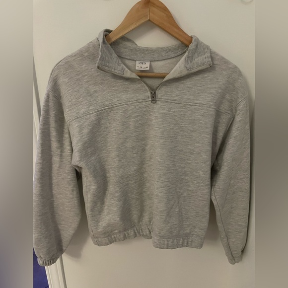 Grey Zara fleece sweatshirt with funnel neck - Picture 2 of 3